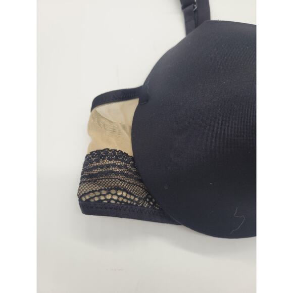 Maidenform Love the Lift Black In Satin Plunge Underwire Push Up Bra Size 32C - Picture 6 of 8